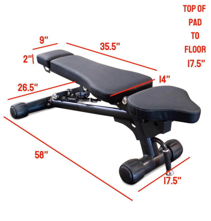 Adjustable Flat Incline Bench ELITE PL7328B